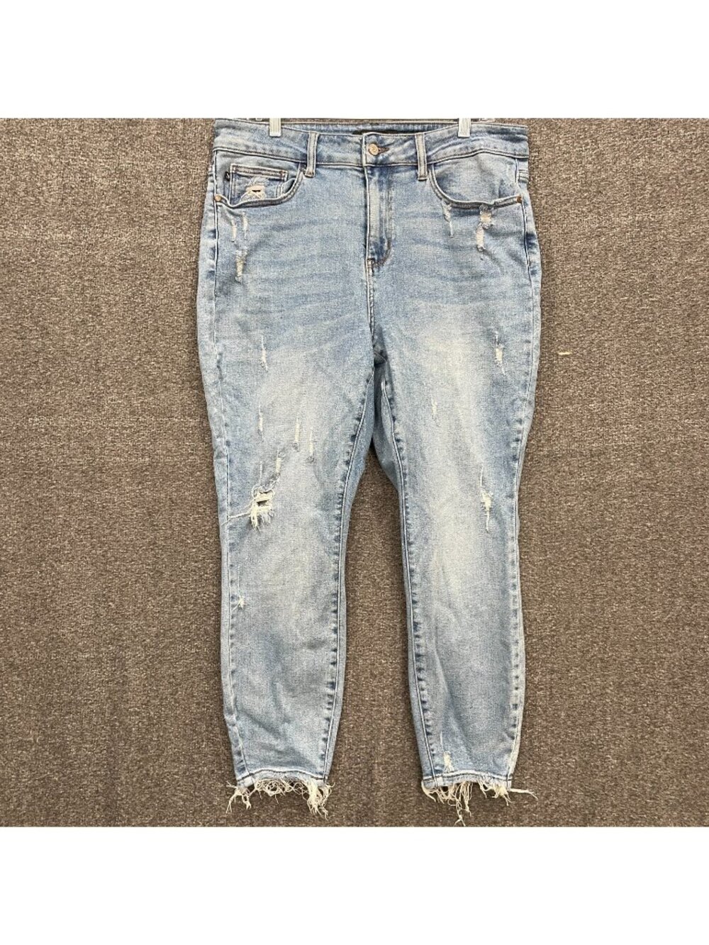 Judy Blue Margo Relaxed Jeans Womens 16W Medium Wash Distressed Crop High Rise